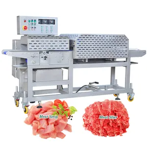 Otomatik taze tavuk meme dilimleme kesme makineleri sığır Pastrami dilimleme biftek kuzu şerit et kesici makinesi