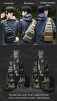 Sac de poitrine multifonctionnel pour sports de plein air, pochette tactique pour batterie externe, décontracté pour la randonnée, le camping et les voyages