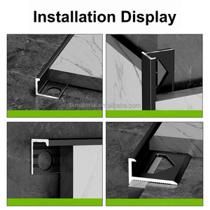Perfil de aluminio en forma de L, moderno, para bordes, modelo <span class=keywords><strong>TK</strong></span> TKHL106, acabado pulido/mate, longitud personalizable, para bordes de azulejos de suelo y pared, fácil de instalar. - Product Image 4