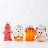 Butik Toptan Tedarik Sevimli Ayı Şeklinde 500ml PP Plastik Yeniden Kullanılabilir Çevre Dostu Su Şişesi Kapaklı Okul Dönüşü Açık Hava Yetişkinler İçin