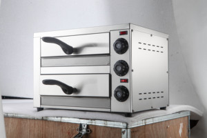 14 Inch <strong>Double</strong> <strong>Layer</strong> Electric Pizza Cooking Oven Stainless Steel Commercial Pizza Oven with Timer - Product Image 4