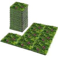 Panel Dinding Rumput Buatan 50x50cm, Tanaman Hias Vertikal, Dedaunan Hijau untuk Dekorasi Pernikahan, Hotel, Taman, Dalam & Luar Ruangan