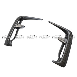 M-Style Carbon Front Bumper Fins Canards Fog Light Eyelids Cover Air Vent <b>Splitter</b> for Honda Civic 11TH FL5 Type R 2022-2023 - Product Image 5