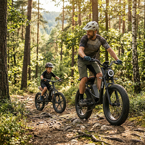 Bicicleta Eléctrica Familiar con Llantas Anchas para Adultos y Niños, Bicicleta Eléctrica Todoterreno para Padres e Hijos, Bicicleta Eléctrica para Paseos por la Playa y la Montaña - Product Image 1
