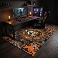 Tapis en velours cristal motif crâne effrayant pour Halloween, fabriqué à la machine, résistant aux taches, facile d'entretien, idéal pour salon et maison - Meilleure vente