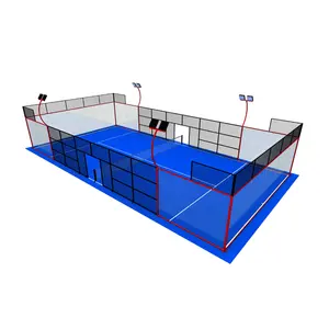 PLAYWISE WPT tasarım toptan satın fabrika fiyat boyutları boyutu 10*20M süper tam panoramik Padel tenis mahkemesi Dubai