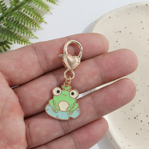 En gros, porte-clés en métal à l'effigie d'animaux de dessin animé mignons, pendentif de clé <span class=keywords><strong>grenouille</strong></span> tendance, pendentif de sac bouton homard 'Love' - Product Image 3