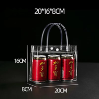 Sac fourre-tout transparent en PVC imperméable, logo personnalisé imprimé, taille mini cadeau et grande taille voyage, pour emballage, shopping et rangement