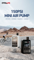 CYALAMI HW125 Mini pompe à vélo électrique 150PSI haute pression automatique compresseur d'air affichage de la pression gonfleur de pneu pour Presta