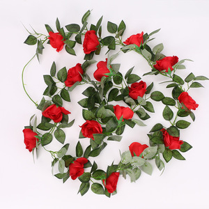Guirlande de fleurs artificielles en soie, types variés, roses décoratives, pour arche de mariage, fête, mur, décoration de jardin - Product Image 1