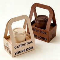 Boîte en carton personnalisée pour boissons de restaurant, boîte à lait avec porte-gobelets, contenants stériles à café à emporter avec robinet