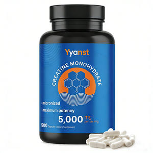 Créatine monohydrate micronisée à absorption facile en capsules pour adultes - Faible teneur en glucides, qualité alimentaire naturelle, soutient la santé - Product Image 1