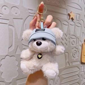 <b>Cute</b> Cartoon Teddy <b>Bear</b> with Hat Plush Toys Keychain Pendant Women Charming Bag Accessories Fur Design for Girls Birthday Gift - Product Image 6