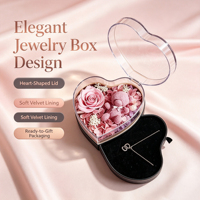 Boîte à bijoux artisanale avec fleurs préservées, prix d'usine, cadeau de mariage pour femmes, Saint-Valentin, Nouvel An, remise de diplôme, décoration intérieure