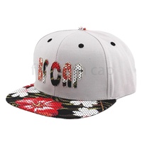 Casquettes de baseball ajustables à 6 panneaux, style snapback, en coton jersey, avec logo brodé personnalisé, visière plate, motif feuille, style hip-hop, pour extérieur