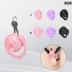 Cage de chasteté rose, cage à pénis en silicone souple avec verrou invisible, dispositif de chasteté masculin confortable, bondage du pénis, BDSM - Product Image 1