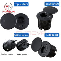 Nouvelle multiprise industrielle ABS 80 mm conforme aux normes européennes, chargeur USB intelligent pour bureau, prise de table ronde pour bureau du personnel