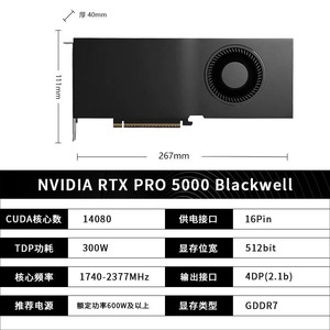 RTX PRO 5000 Blackwell 48GB GDDR7 PCIe 5.0 การ์ดจอสำหรับเวิร์กสเตชันระดับมืออาชีพ - Product Image 3