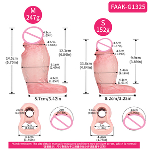 FAAK silicona realista grasa hueco consolador abierto grande pene manga tamaño S M pene alargador retraso eyaculación juguetes sexuales para hombres - Product Image 6