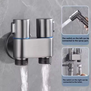 Chasseur d'eau de haute qualité en acier inoxydable pour salle de bain et toilettes, avec une entrée et deux sorties. Ensemble de dispositifs de pulvérisation pour siège de toilette - Product Image 5