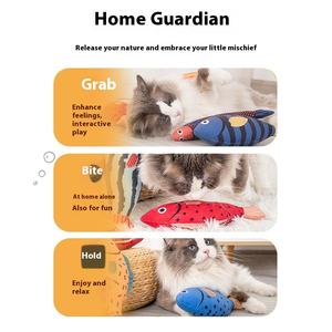 Saury Fish Cat Toy Soft Durable Catnip Arruga Sonido Squeak Bell Interior Interactivo Gatito Mordedura Resistente Dentición - Product Image 3
