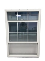 Ventana Moderna de Doble Vidrio Aislante, con Rotura de Puente Térmico, de Estilo Europeo, en PVC, de Doble Hoja Vertical Deslizante, Insonorizada y Duradera