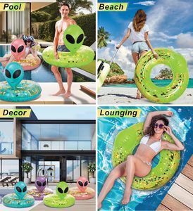 Flotador Inflable de PVC con Forma de Extraterrestre, Anillo de Natación Verde Brillante para Adultos y Niños, Cumple con las Normas de la UE y EE. UU. - Product Image 2