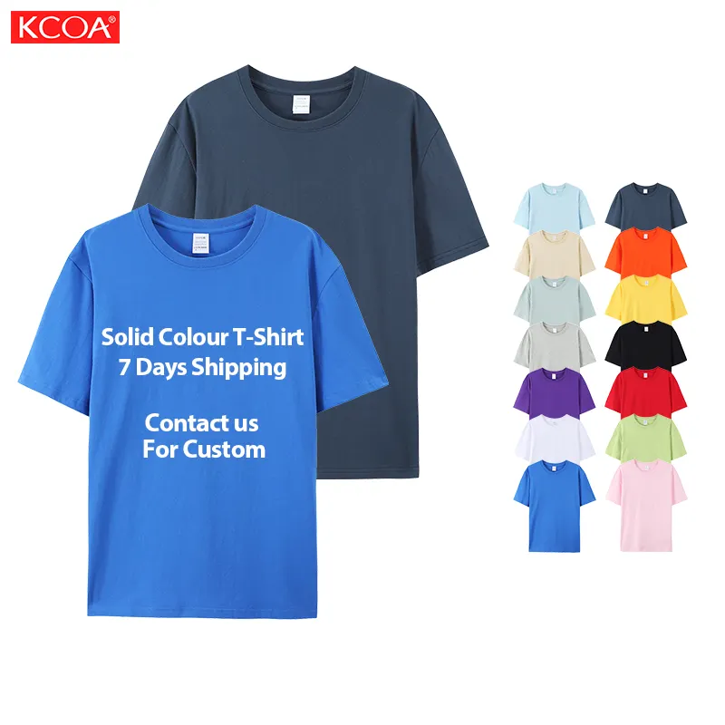 180 Gsm Hoge Kwaliteit 100% Katoen Plus Size Man T-Shirts Custom Print Logo Blanco Unisex Effen Colour T Shirt Voor Mannen