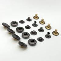 Bouton-pression en métal noir, ensemble complet de 4 pièces pour veste, manteau, uniforme, vêtement