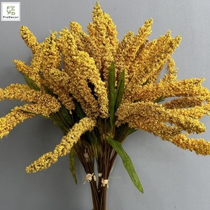 Vente en gros de tiges de millet artificielles jaunes et vertes de haute qualité, 53 cm, pour la décoration d'automne 2026, décoration d'intérieur - Product Image 3