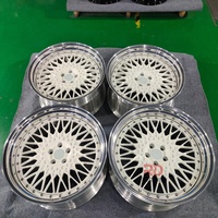 Jantes forgées sur mesure en 2 parties, 18-24 pouces, face blanche, lèvre profonde polie, jantes en alliage pour BMW Mercedes Benz Tesla Mustang Camaro SS