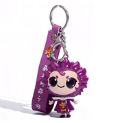 Longzhiyu, 20 ans d'expérience, porte-clés personnalisé, fournisseur de premier plan, porte-clés en silicone, porte-clés en plastique PVC, chaîne porte-clés, forme de dessin animé, porte-clés anime
