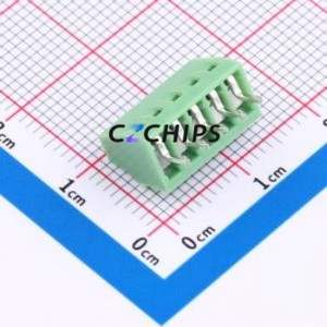 XY308-2.54-5P Screw Terminal Block Through hole Component (THT),P=2.54mm Connector 1x5P 2.54mm Green Through Hole - Product Image 2