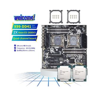 PANDL yeni dört kanal <span class=keywords><strong>DDR4</strong></span> RAM masaüstü bilgisayar kombinasyon kiti Set çift Xeon E5 2680 V3 Combo 2680v3 X99 anakart çift Cpu - Product Image 1