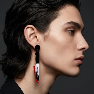 Pendientes de Cuchillo Personalizados 'Killing It' al por Mayor, Joyería Chic de Acrílico Espejo con Temática de Terror, Regalo Espeluznante de Halloween DDP - Product Image 4