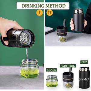 كوب شاي من الفولاذ المقاوم للصدأ مع فاصل للشاي، كوب محمول مانع للتسرب مع مصفاة شاي قابلة للفصل، كوب شرب مجهز للبالغين - Product Image 4