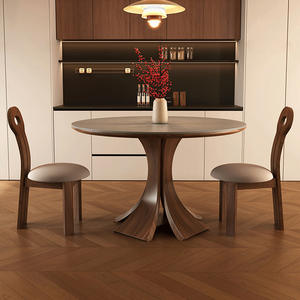 Ensemble table et chaises de salle à manger Yan She, style ancien rétro, en bois massif, meubles pour la maison, pour petit appartement et restaurant - Product Image 2