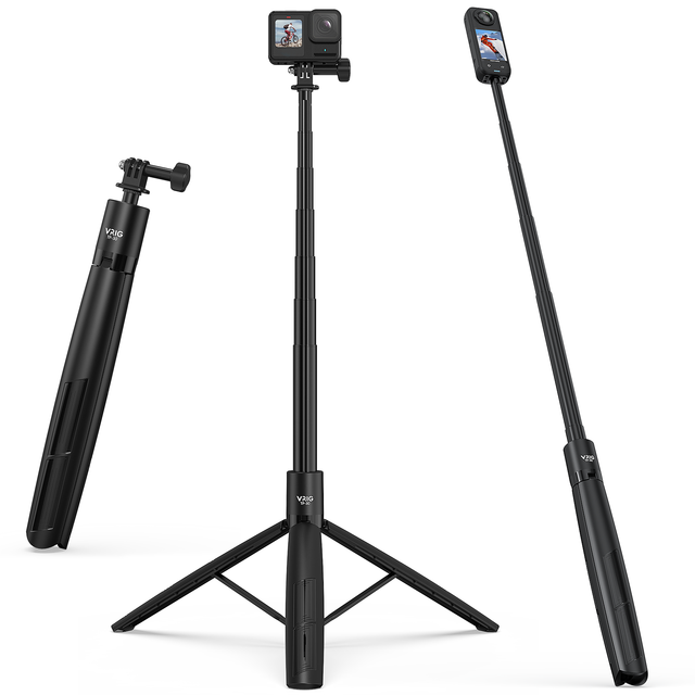 Vrig Tp-30 74 inch magnetic selfie stick tripod with adapter and cold shoe phone holder for mag safe