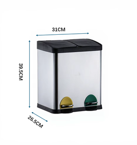 SVITA T2X24 <span class=keywords><strong>Cubo</strong></span> de <span class=keywords><strong>Basura</strong></span> con Pedal de Acero Inoxidable 48 Litros Plateado 2 x 24L Contenedores con Pedal para <span class=keywords><strong>Cocina</strong></span> Separación de Residuos con Tapas y Cajones - Product Image 6