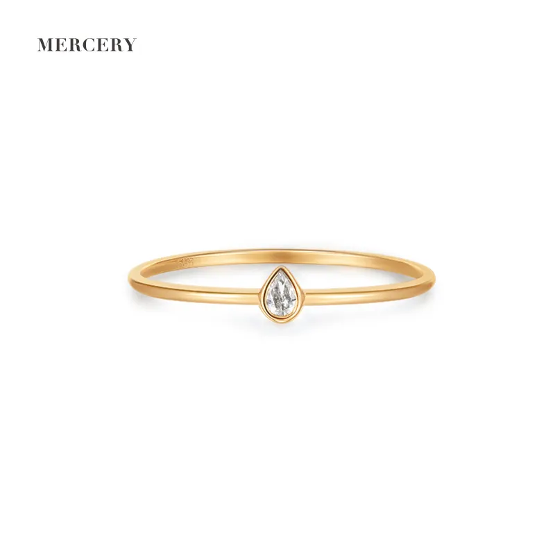 Mercery Jewelry 14 K Real Gold Women Trendy Rings 14 K Solid Gold Diamond Ring Love In Wedding miglior prezzo anelli Eternity