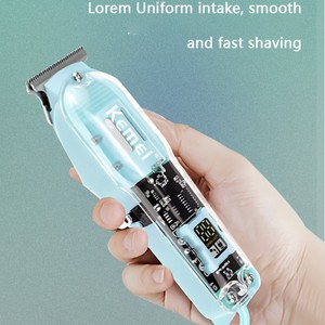 เครื่องตัดผมแบบชาร์จไฟได้ระดับมืออาชีพ Kemei KM-1133 ปัตตาเลี่ยนตัดผมสำหรับร้านตัดผม ฝาครอบใส - Product Image 4