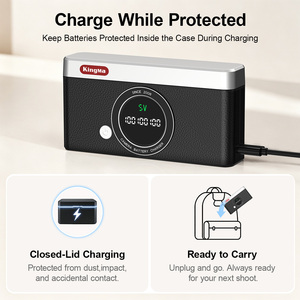 KingMa Boîtier de chargeur de batterie pour appareil photo 3 baies LI-90B DB-110, Hub de charge et de stockage portable USB-C pour Olympus TG-6 TG-7 <span class=keywords><strong>Ricoh</strong></span> GR <span class=keywords><strong>III</strong></span> - Product Image 3