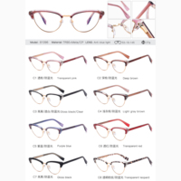 MS 81096 mujeres TR90 + Metal ojo de gato marco óptico pantalla personalizada fotocromática Anti-Luz Azul gafas diseño de moda