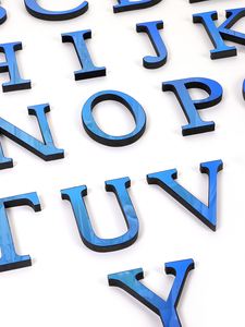 English <b>Letters</b> Acrylic Stickers <b>Letter</b> Mirror Home Decoration 3D Mirror <b>Letters</b> Blue <b>Wall</b> Stickers - Product Image 5