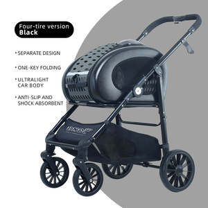 लिनपेट आरामदायक 4-पहिया फोल्डेबल ऑक्फोर्ड कपड़े स्टलर छोटे जानवर वाहक कुत्ते और बिल्ली के आउटडोर यात्रा के लिए - Product Image 5