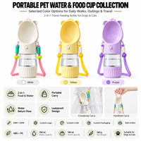 Bouteille d'eau portable pour animaux de compagnie avec bol pliable pour chiens et chats, utilisation en extérieur, bouteille d'eau pour animaux de compagnie, bouteille d'eau de voyage pour animaux de compagnie