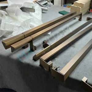 מפעל ישירות למכור נירוסטה טיטניום דלת למשוך ידיות עץ דלת למשוך לדחוף ידית גדול עיקרי דלת ידית למלון - Product Image 1