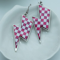 Comiya Western – boucles d'oreilles à motif damier multicolore en alliage de Zinc pour femmes, bijoux polyvalents unisexes, cadeaux à la mode