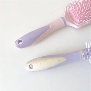 Logo personnalisé écologique paille de blé Airbag Massage des cheveux peigne du cuir chevelu grande planche coussin d'air peigne démêlant brosse à cheveux carrée - Product Image 6