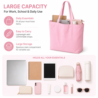 Grand sac fourre-tout en toile, ouvert, réutilisable, en coton, avec poignée renforcée, coutures robustes, pour courses, plage, voyage, vente en gros